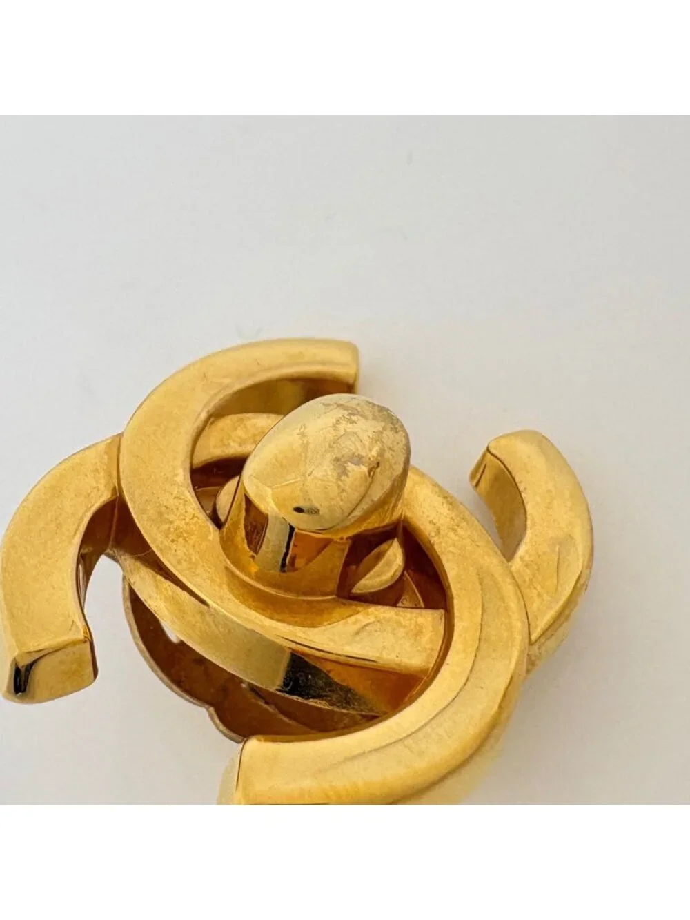 Chanel Earrings CC Logo Turnlock Gold Plated